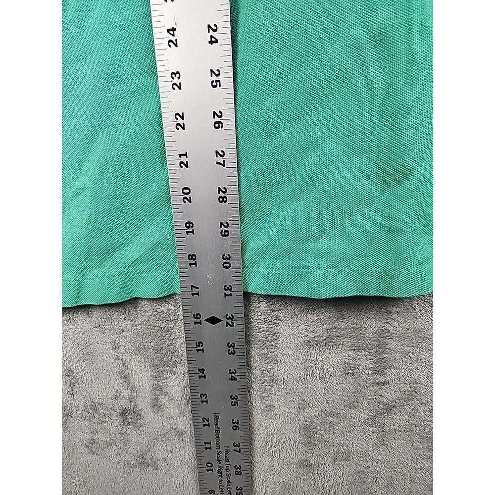 Polo Ralph Lauren Polo Shirt Mens 3xb Green Cotton Ribbed Short Sleeve Pony Golf